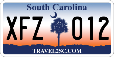SC license plate XFZ012