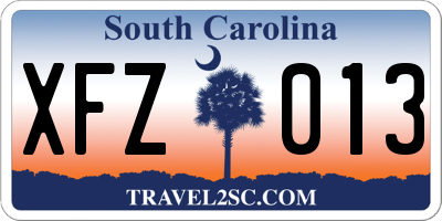SC license plate XFZ013