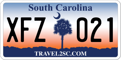 SC license plate XFZ021