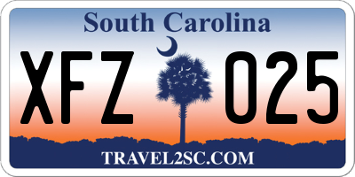 SC license plate XFZ025