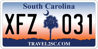 SC license plate XFZ031
