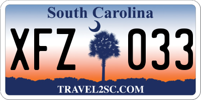 SC license plate XFZ033