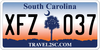 SC license plate XFZ037