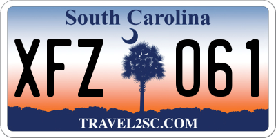 SC license plate XFZ061