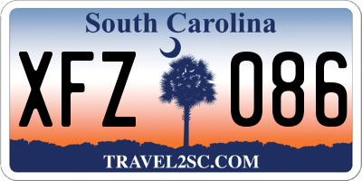 SC license plate XFZ086