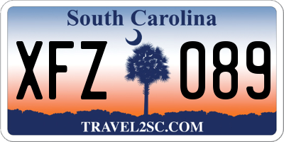SC license plate XFZ089