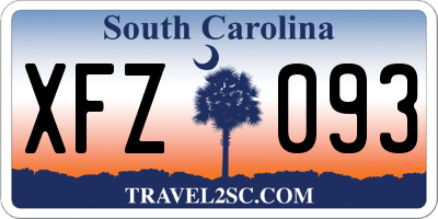 SC license plate XFZ093