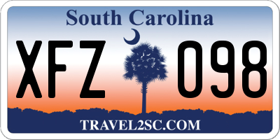 SC license plate XFZ098