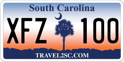 SC license plate XFZ100