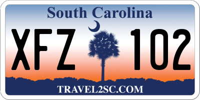 SC license plate XFZ102