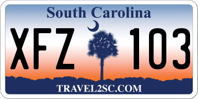SC license plate XFZ103