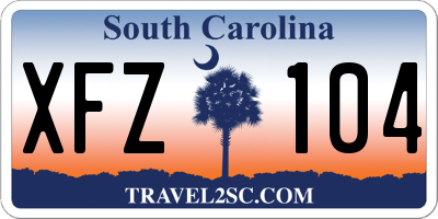 SC license plate XFZ104