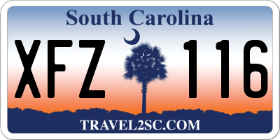 SC license plate XFZ116