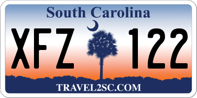 SC license plate XFZ122