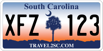SC license plate XFZ123
