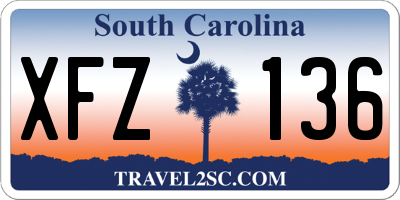 SC license plate XFZ136