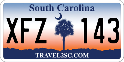 SC license plate XFZ143