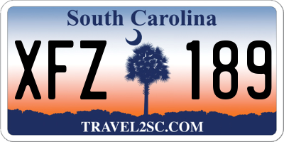 SC license plate XFZ189