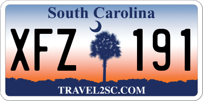 SC license plate XFZ191