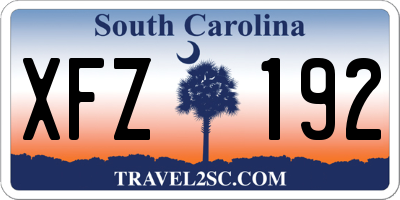 SC license plate XFZ192