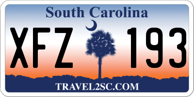SC license plate XFZ193