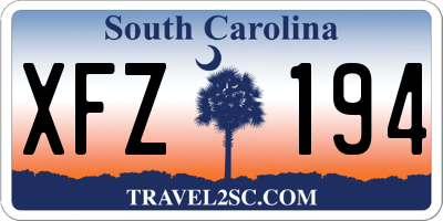 SC license plate XFZ194