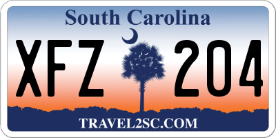 SC license plate XFZ204