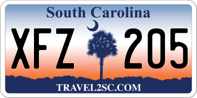 SC license plate XFZ205