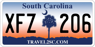 SC license plate XFZ206