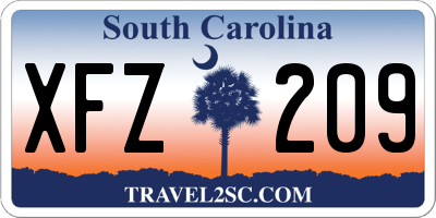 SC license plate XFZ209