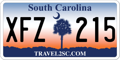 SC license plate XFZ215