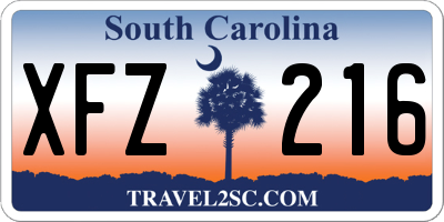 SC license plate XFZ216