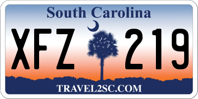 SC license plate XFZ219