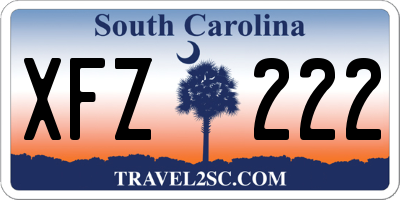 SC license plate XFZ222