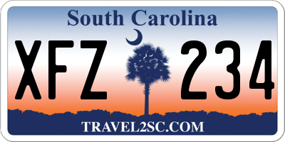 SC license plate XFZ234