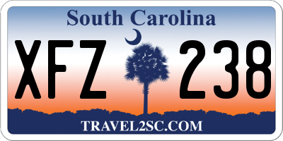 SC license plate XFZ238