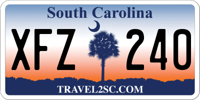 SC license plate XFZ240