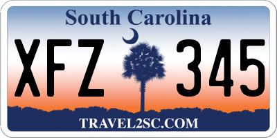 SC license plate XFZ345