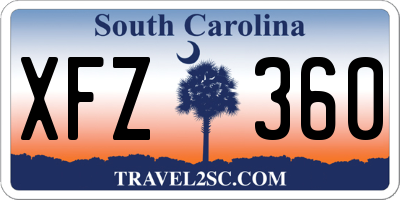 SC license plate XFZ360