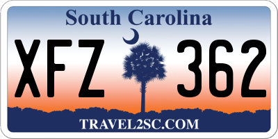 SC license plate XFZ362