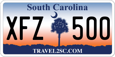 SC license plate XFZ500
