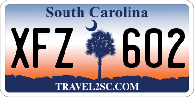 SC license plate XFZ602