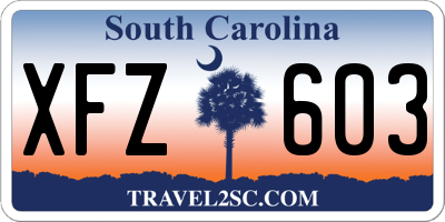 SC license plate XFZ603
