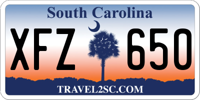 SC license plate XFZ650