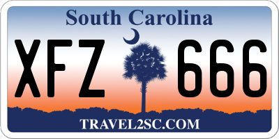 SC license plate XFZ666