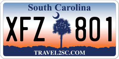 SC license plate XFZ801