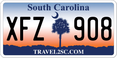 SC license plate XFZ908