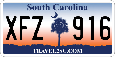 SC license plate XFZ916