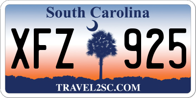 SC license plate XFZ925