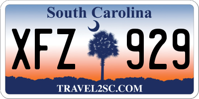 SC license plate XFZ929